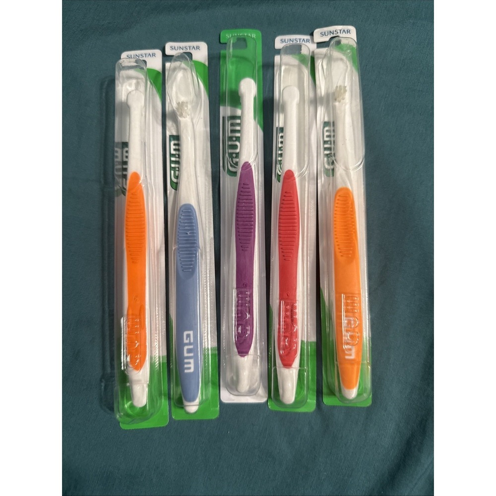 5x GUM End Tuft Toothbrush Extra Small Head for Hard-to-Reach Assorted New 308